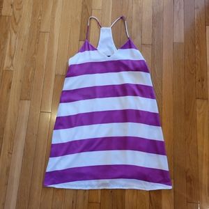 5/$20 Pink magenta white striped racerback slip mini dress Style Rack XS S